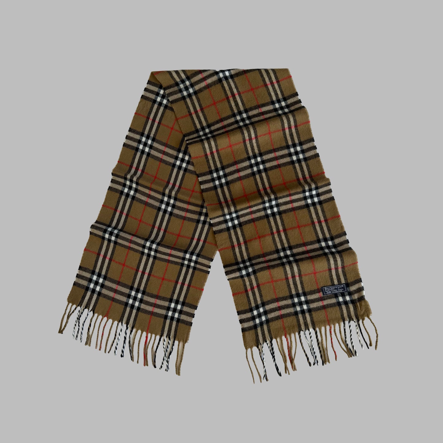 90s Burberry Lambswool Nova Check Scarf