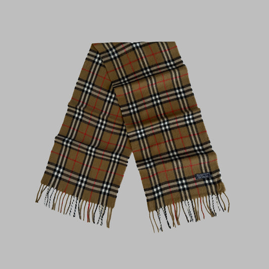 90s Burberry Lambswool Nova Check Scarf