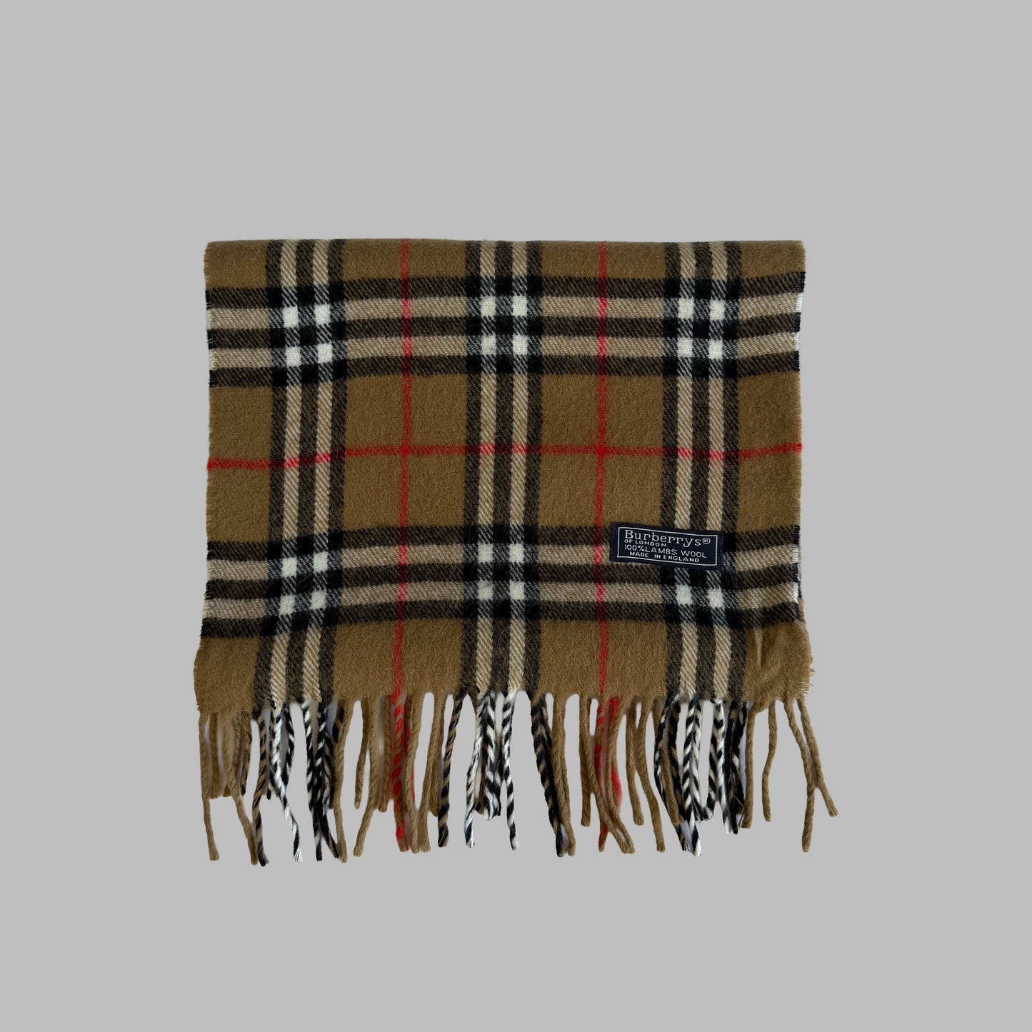 90s Burberry Lambswool Nova Check Scarf