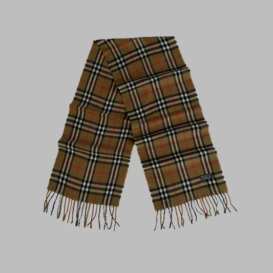 90s Burberry Lambswool Nova Check Scarf