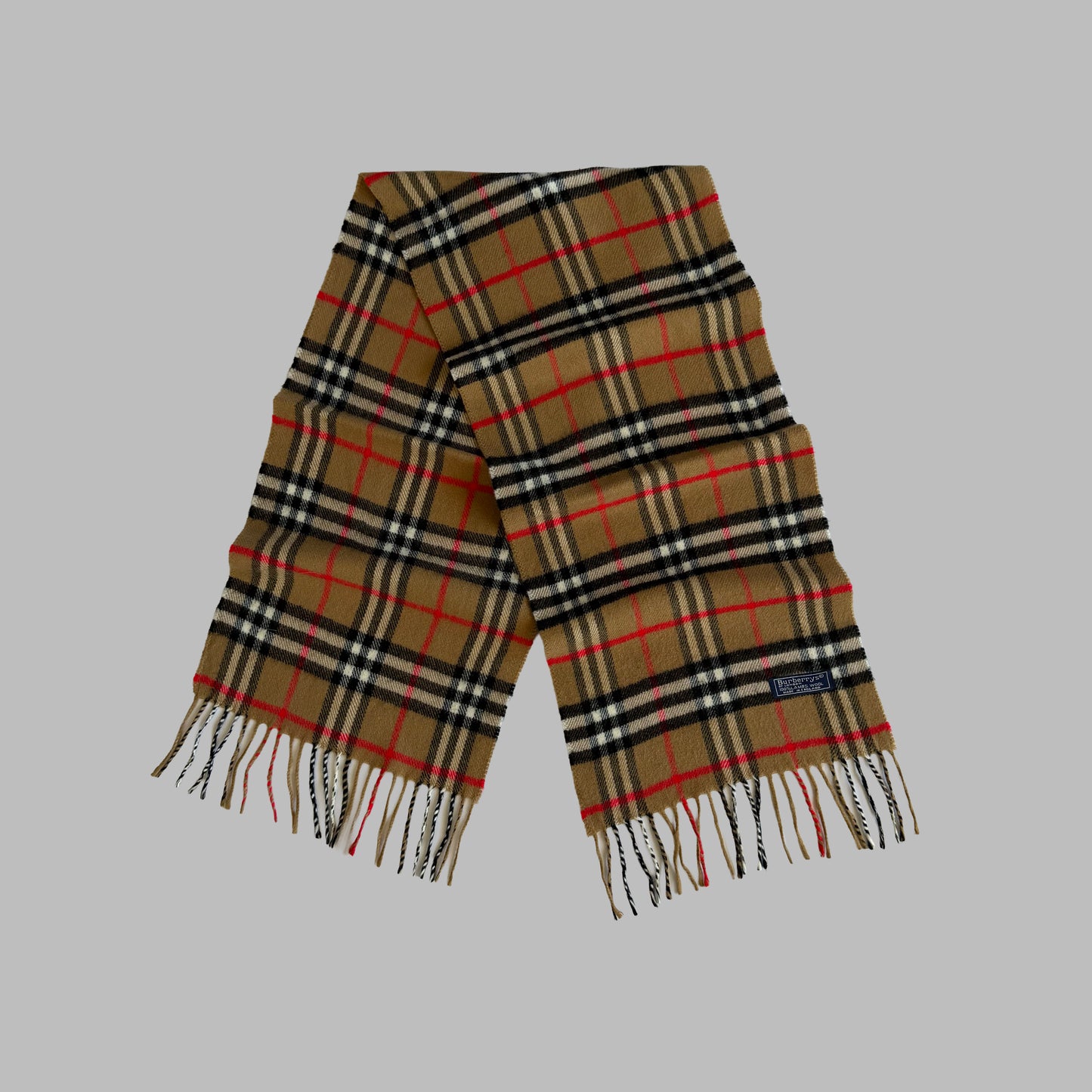 90s Burberry Lambswool Nova Check Scarf