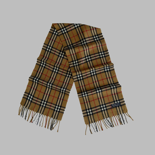 90s Burberry Lambswool Nova Check Scarf