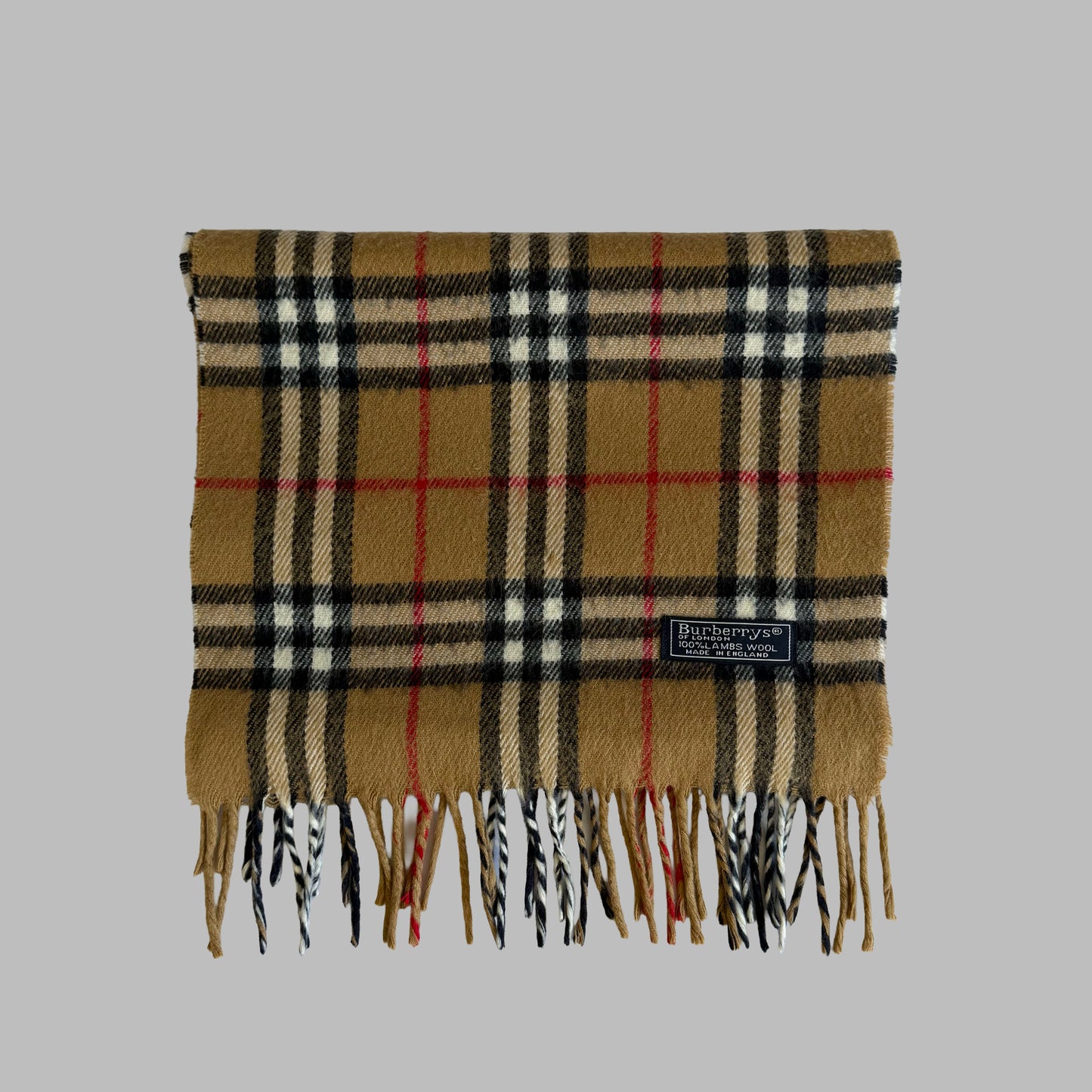 90s Burberry Lambswool Nova Check Scarf