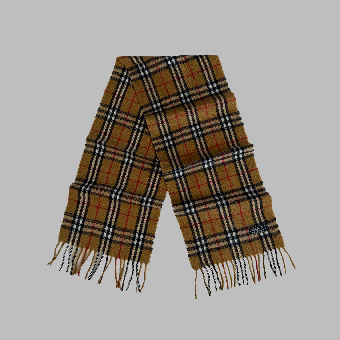 90s Burberry Lambswool Nova Check Scarf