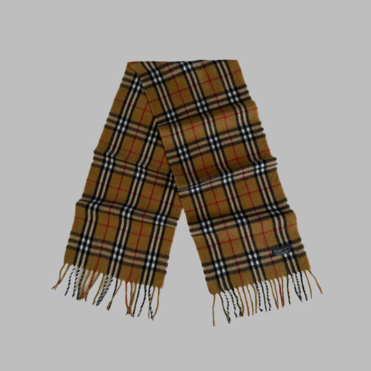 90s Burberry Lambswool Nova Check Scarf