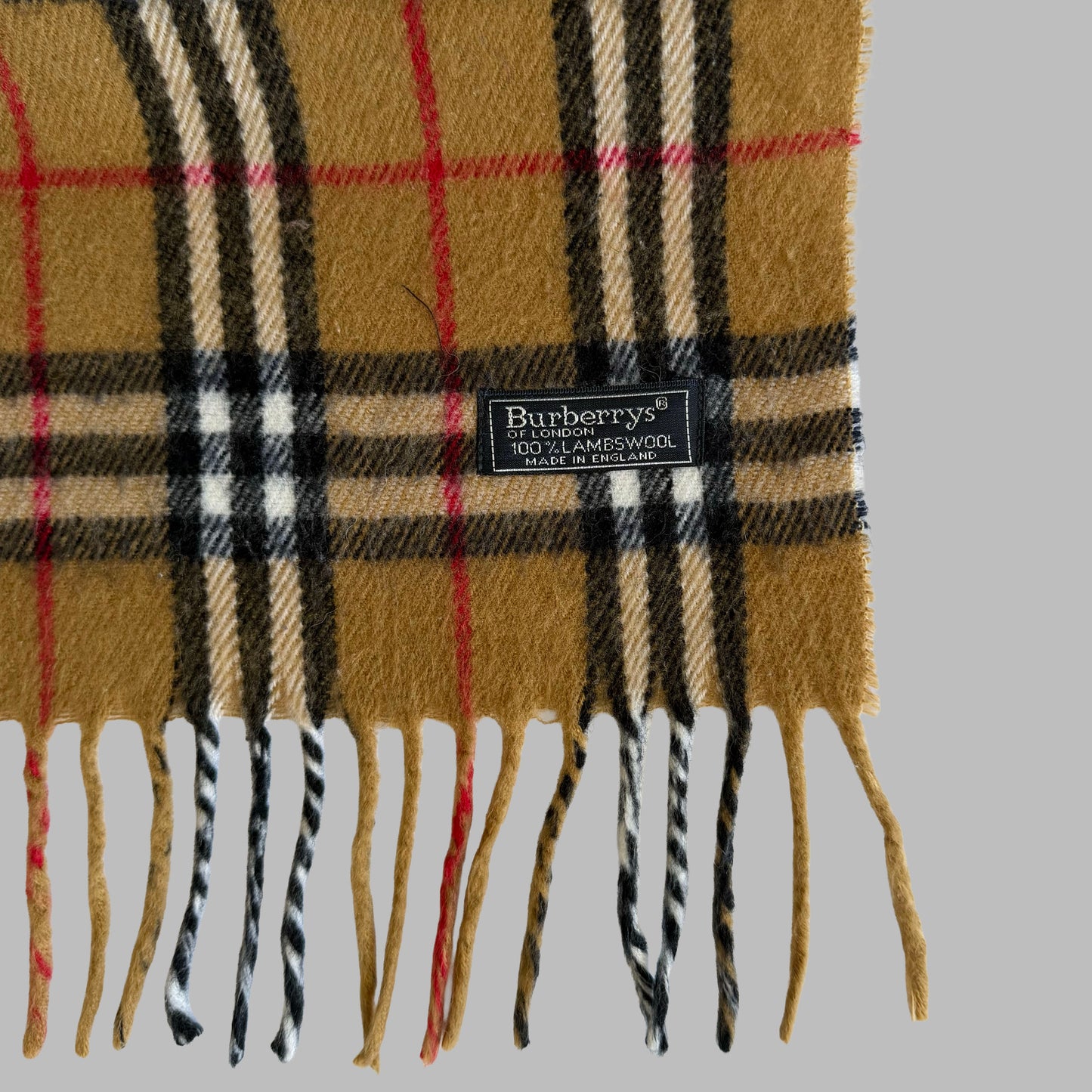 90s Burberry Lambswool Nova Check Scarf