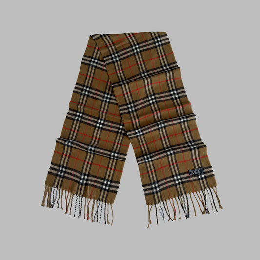 90s Burberry Lambswool Nova Check Scarf