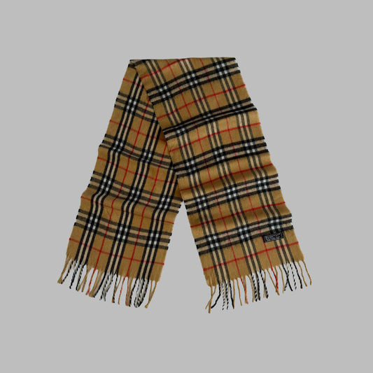 90s Burberry Lambswool Nova Check Scarf