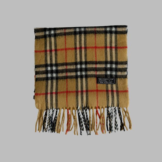 90s Burberry Lambswool Nova Check Scarf