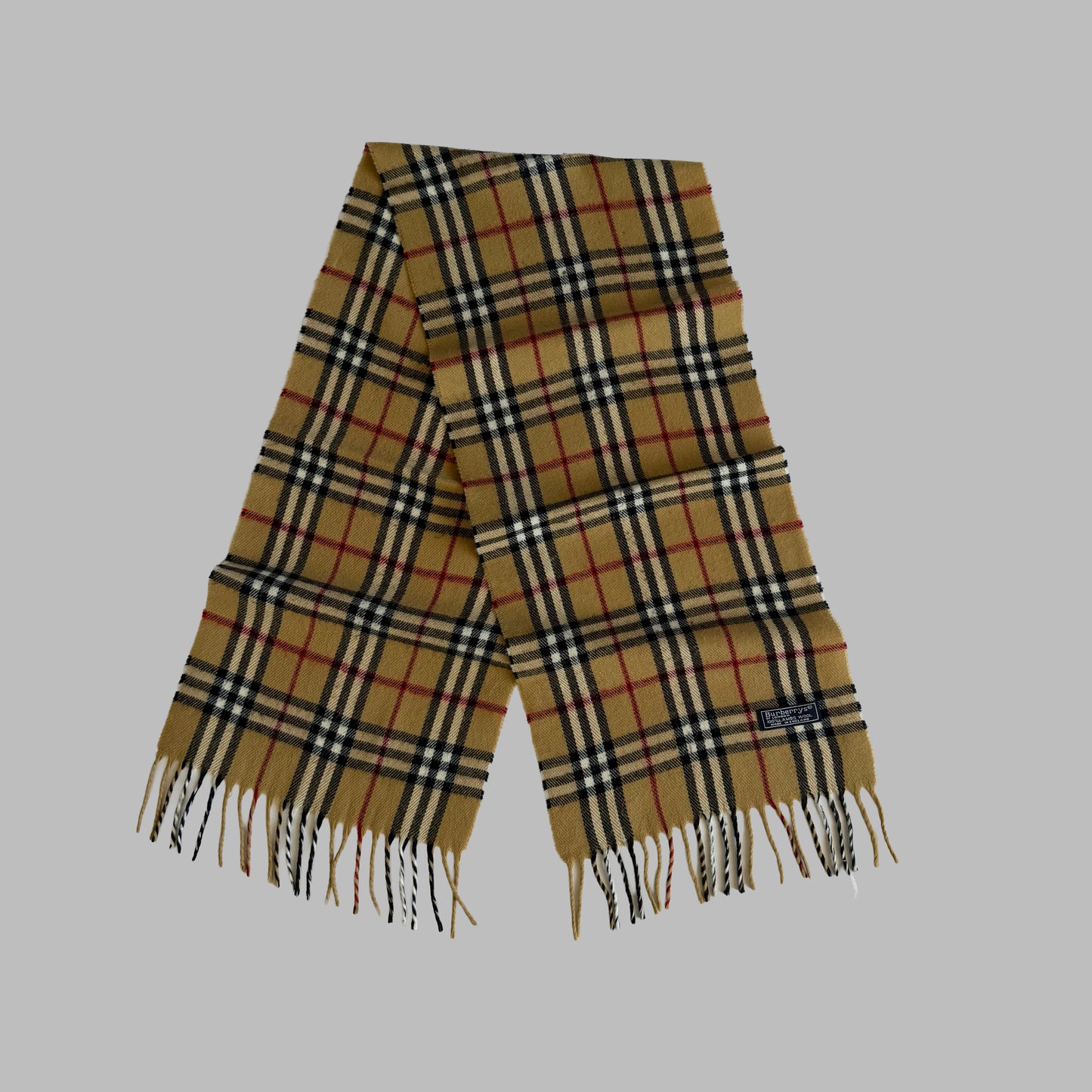 90s Burberry Lambswool Nova Check Scarf