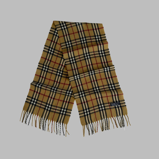 90s Burberry Lambswool Nova Check Scarf