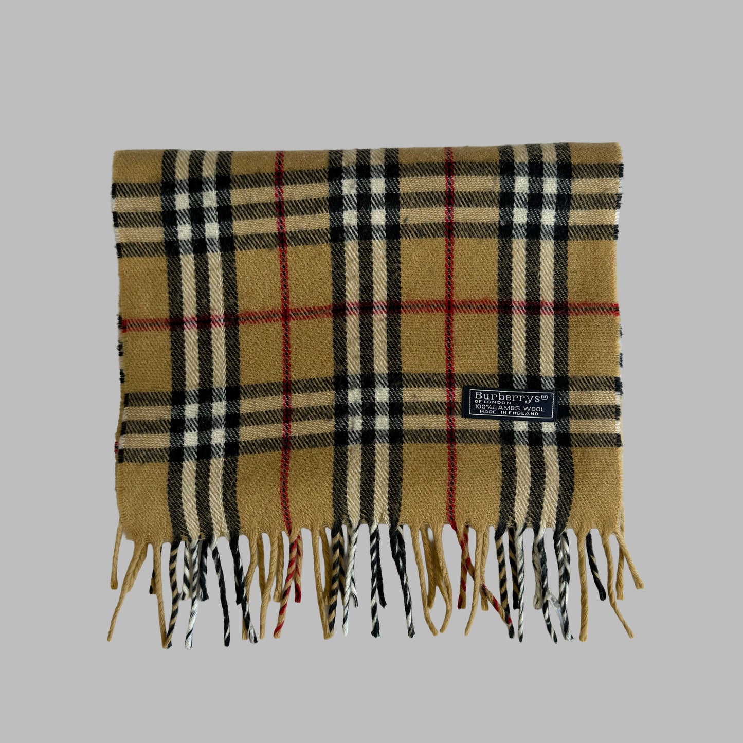 90s Burberry Lambswool Nova Check Scarf