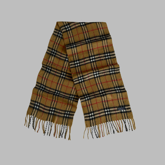 90s Burberry Lambswool Nova Check Scarf