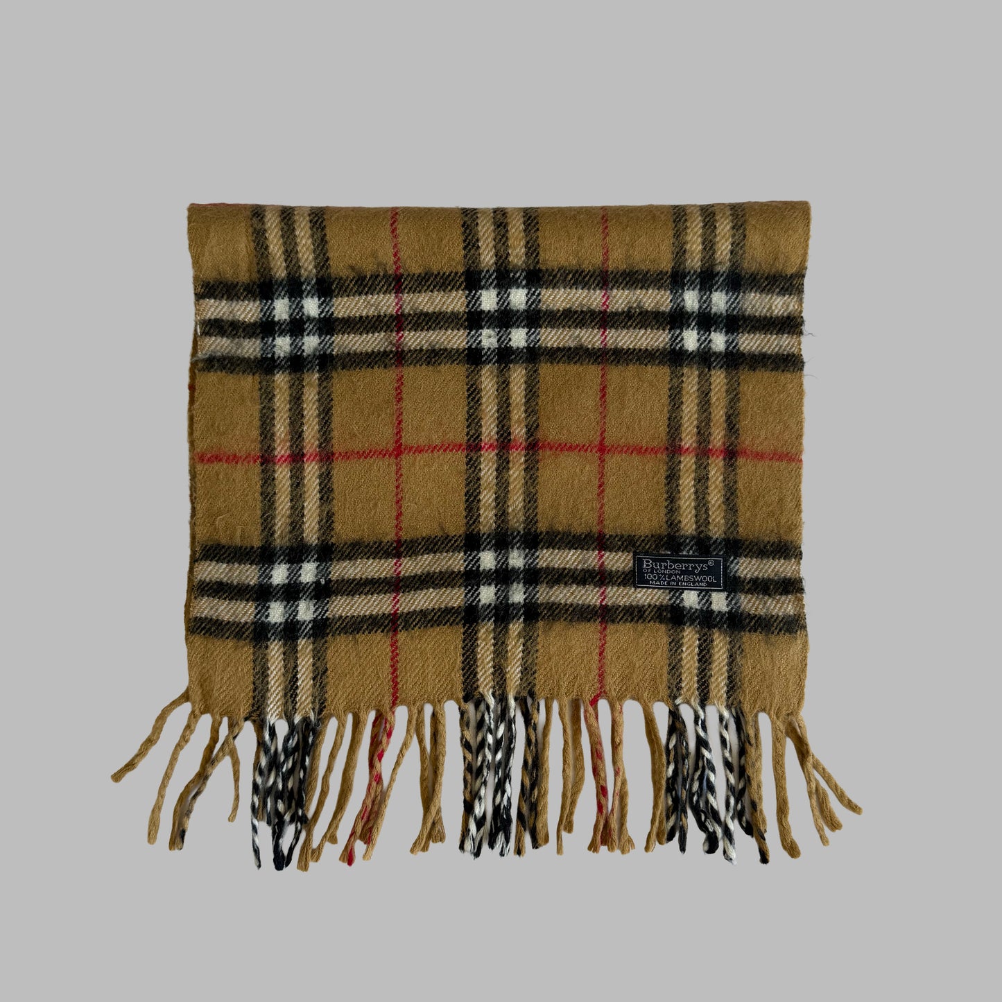 90s Burberry Lambswool Nova Check Scarf