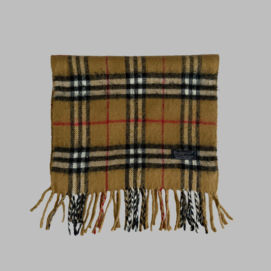 90s Burberry Lambswool Nova Check Scarf