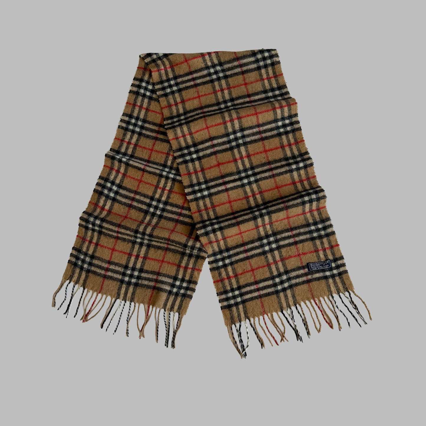 90s Burberry Lambswool Nova Check Scarf
