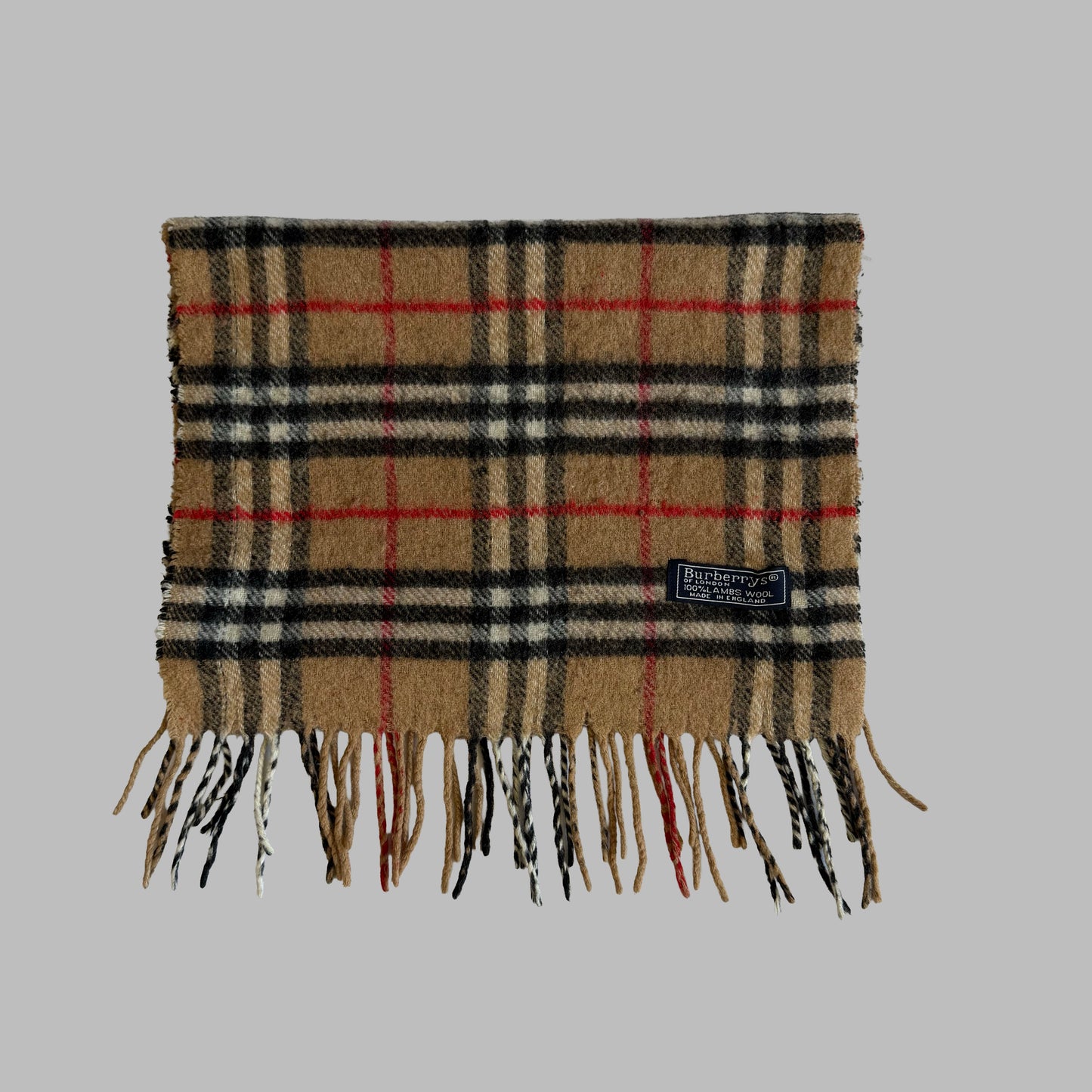 90s Burberry Lambswool Nova Check Scarf
