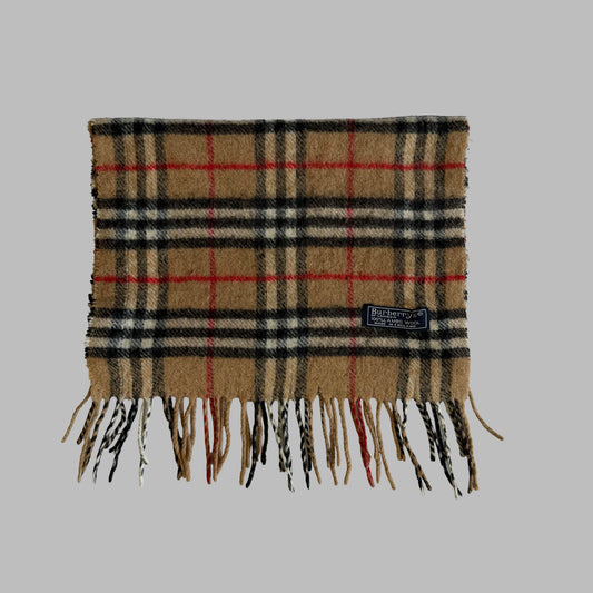 90s Burberry Lambswool Nova Check Scarf