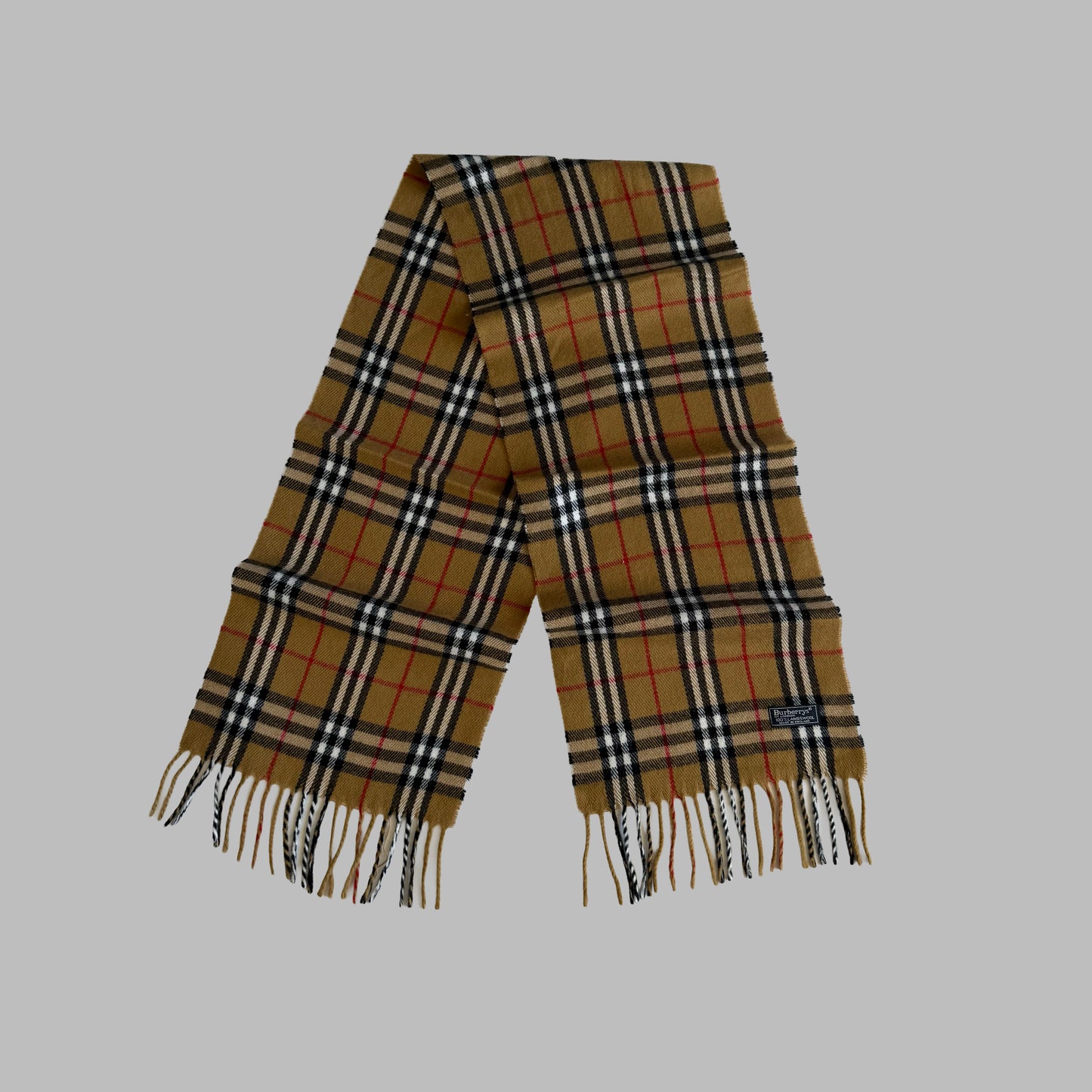 90s Burberry Lambswool Nova Check Scarf