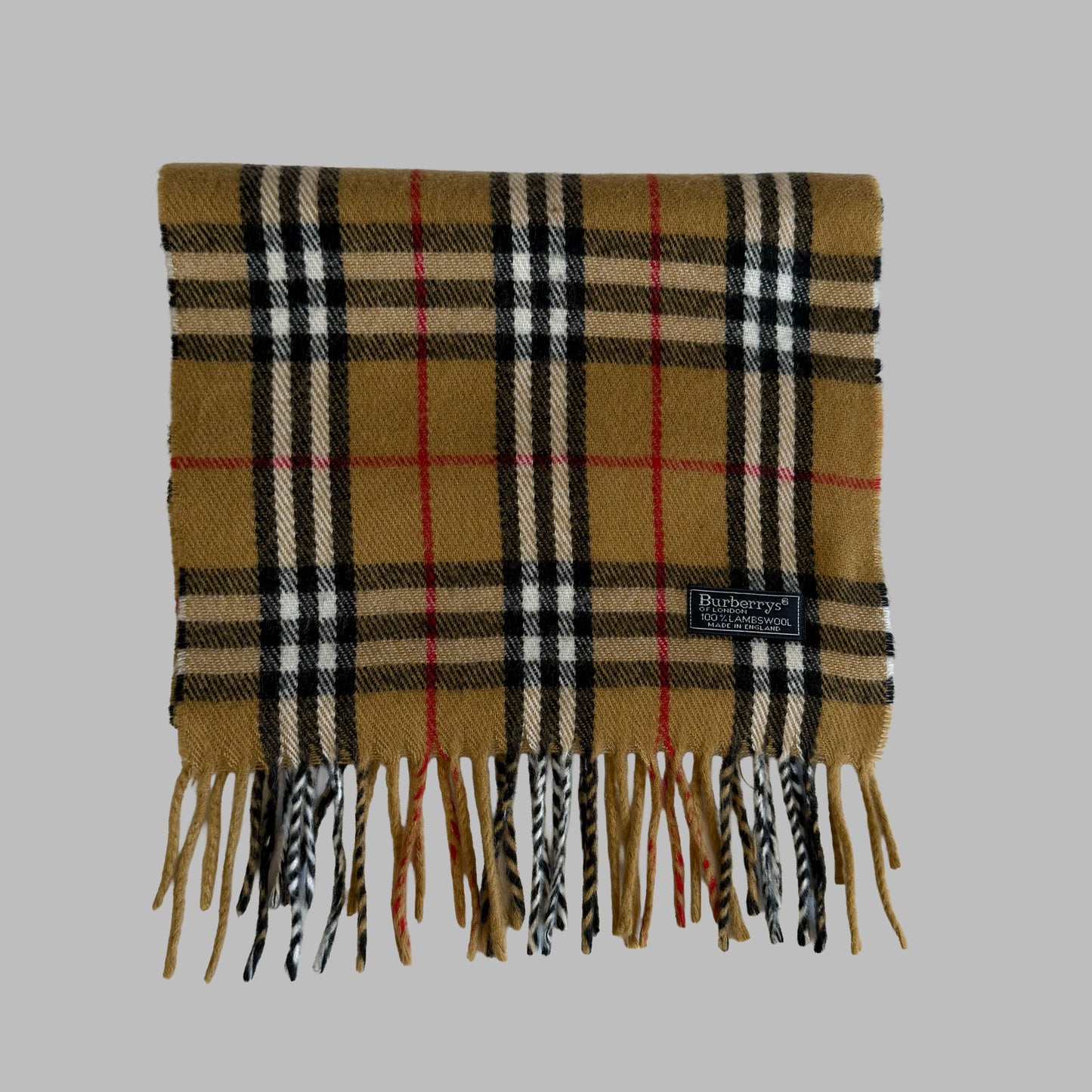90s Burberry Lambswool Nova Check Scarf
