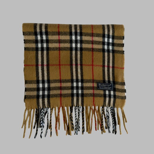 90s Burberry Lambswool Nova Check Scarf