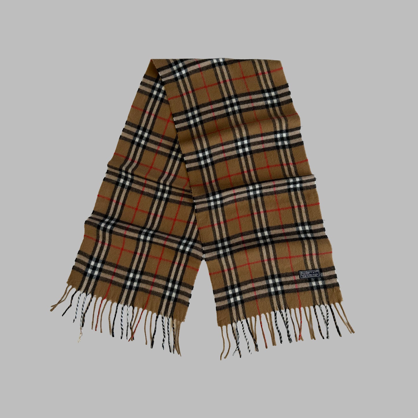 90s Burberry Lambswool Nova Check Scarf