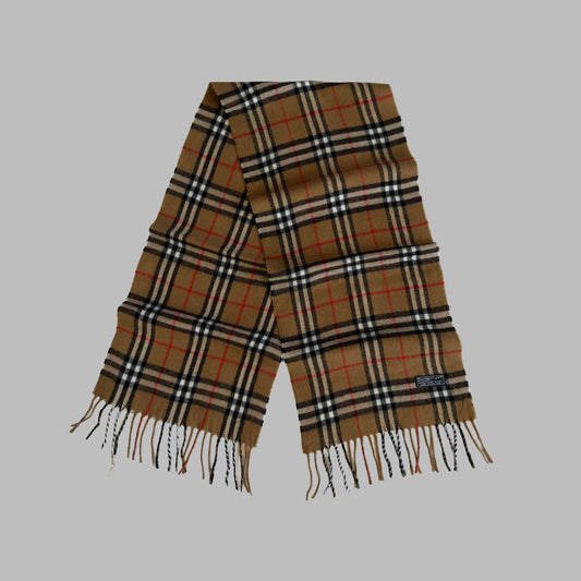 90s Burberry Lambswool Nova Check Scarf