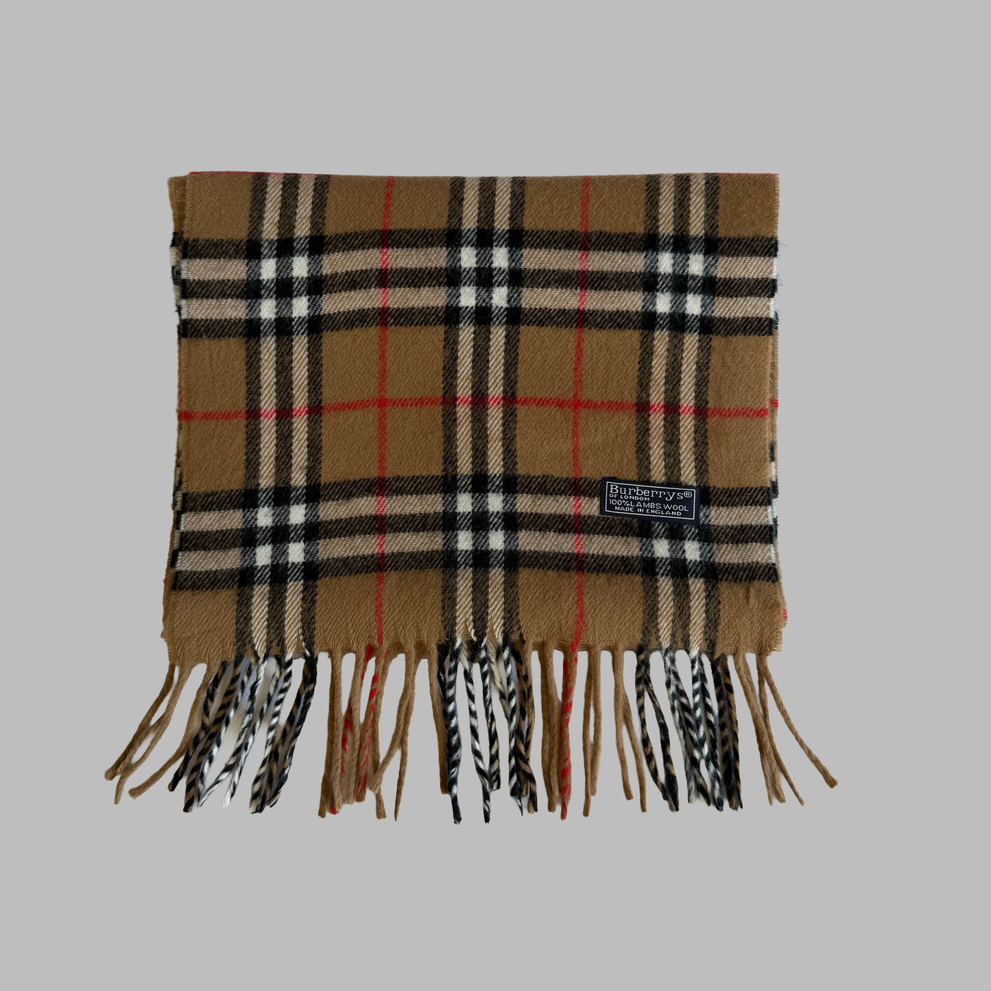 90s Burberry Lambswool Nova Check Scarf