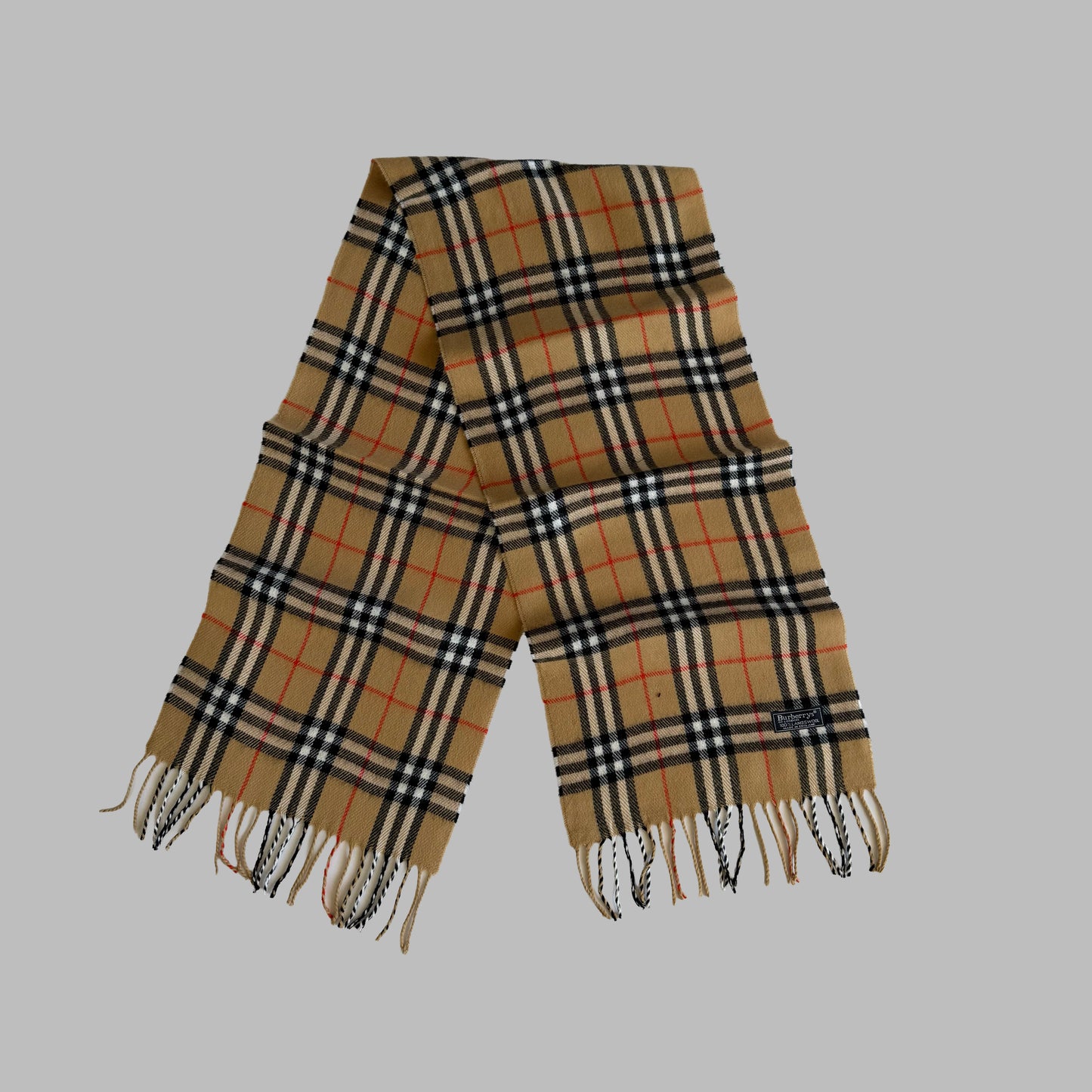 90s Burberry Lambswool Nova Check Scarf