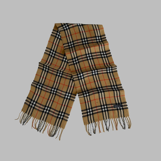90s Burberry Lambswool Nova Check Scarf