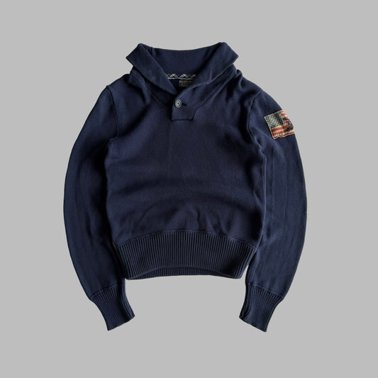 90s Polo Ralph Lauren Shawl Collar Heavy Knit - M