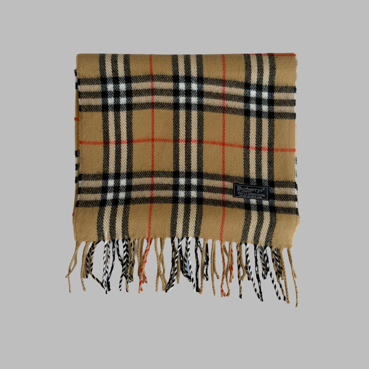 90s Burberry Lambswool Nova Check Scarf