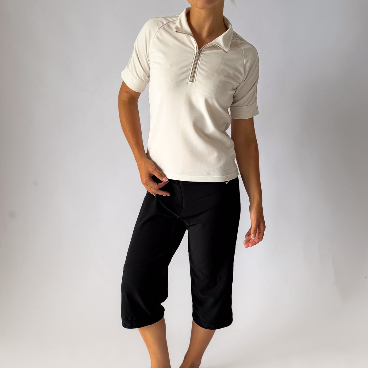 Y2K Adidas Quarter Zip Activewear Top - S/M