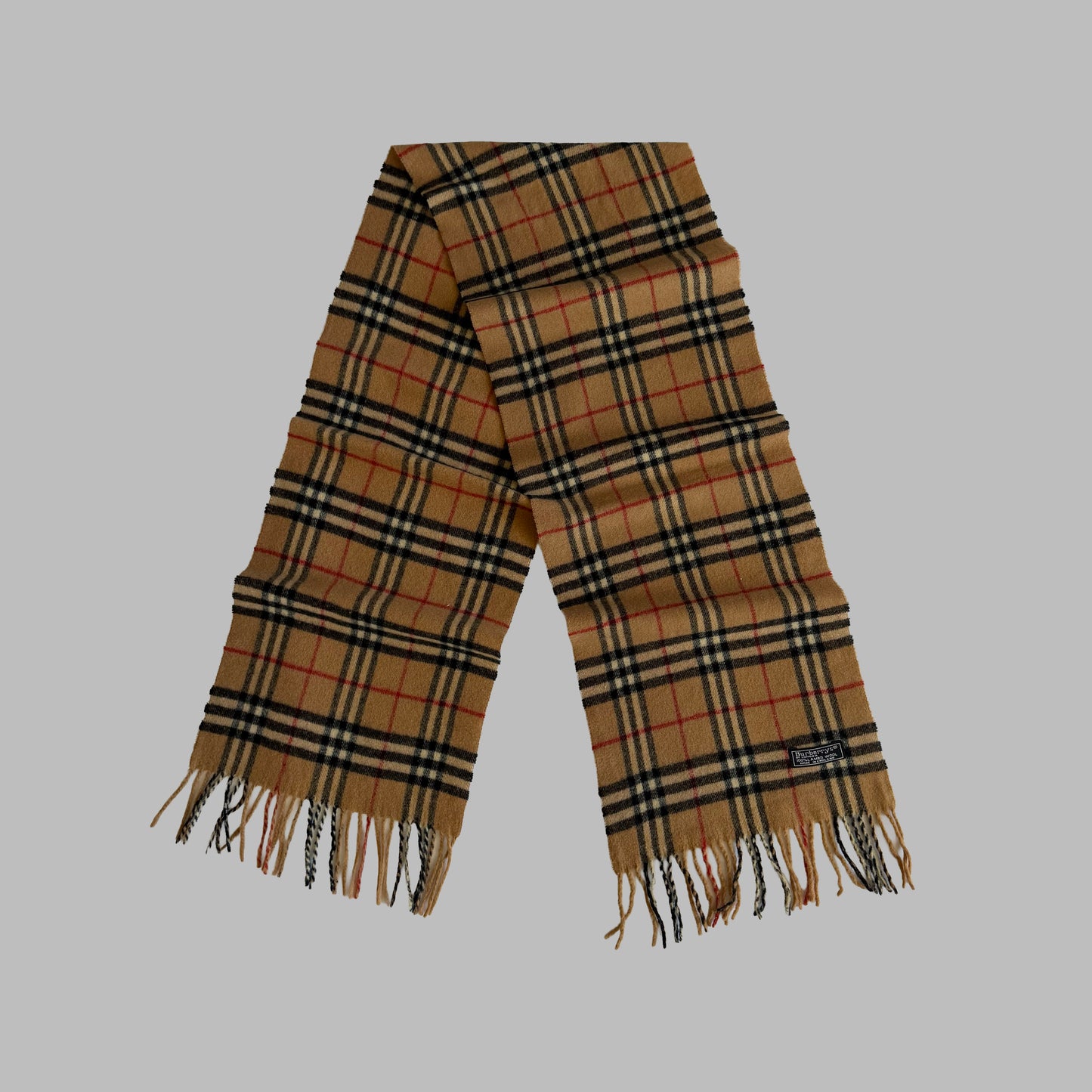 90s Burberry Lambswool Nova Check Scarf
