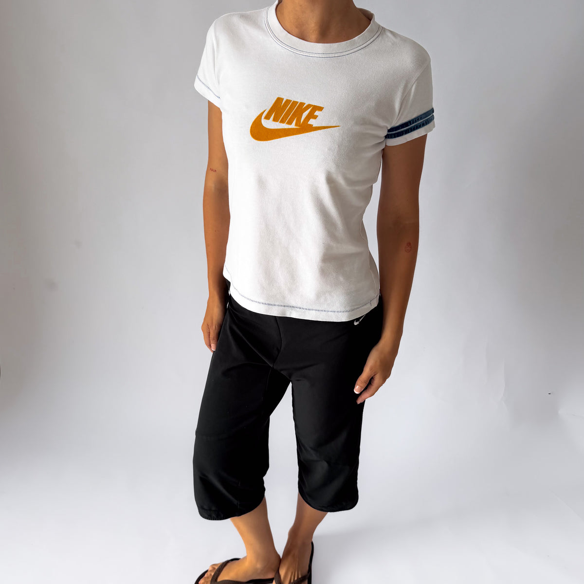 Y2K Nike Spell Out Baby Tee - M