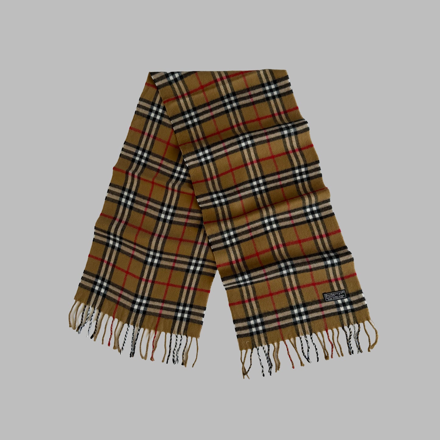 90s Burberry Lambswool Nova Check Scarf