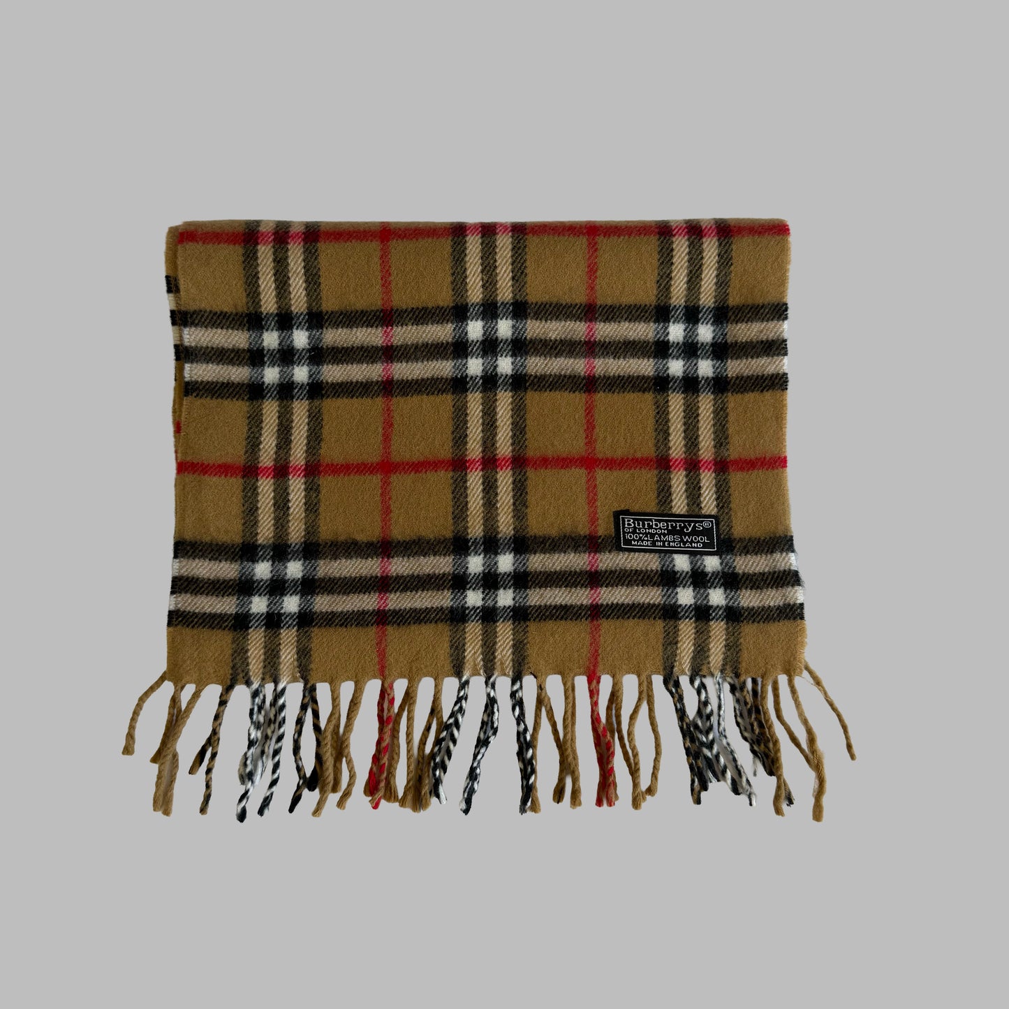 90s Burberry Lambswool Nova Check Scarf