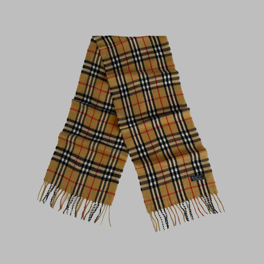 90s Burberry Lambswool Nova Check Scarf