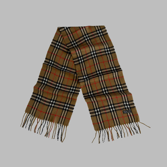 90s Burberry Lambswool Nova Check Scarf