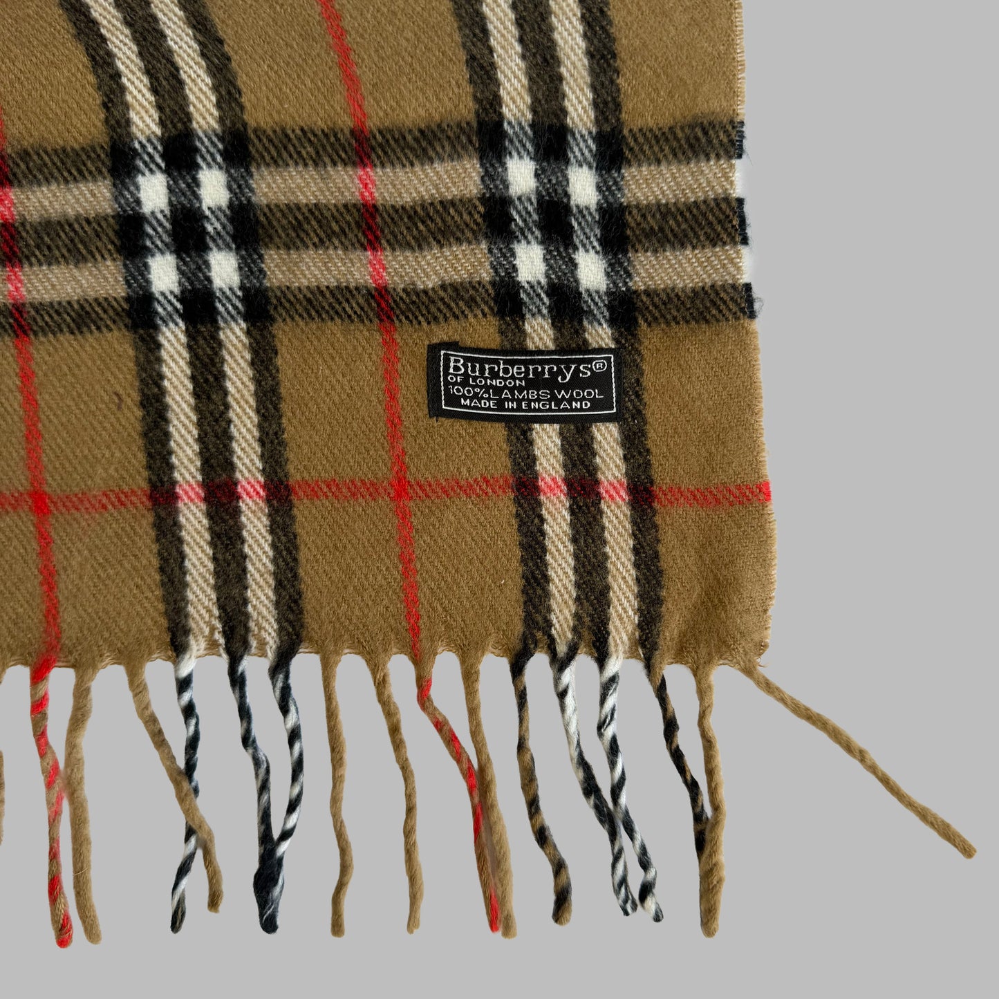 90s Burberry Lambswool Nova Check Scarf