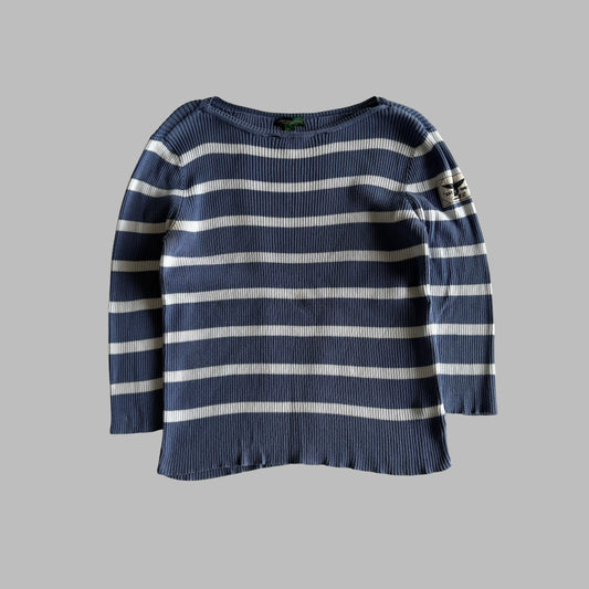 Y2K Polo Ralph Lauren Ribbed Striped Knit - XL