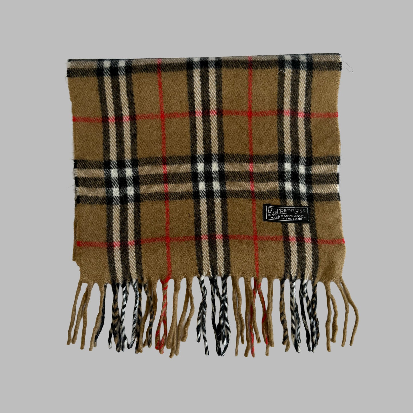 90s Burberry Lambswool Nova Check Scarf