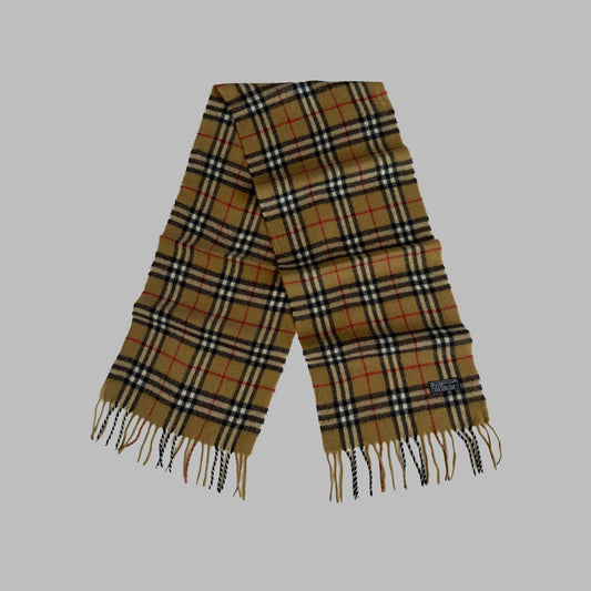 90s Burberry Lambswool Nova Check Scarf