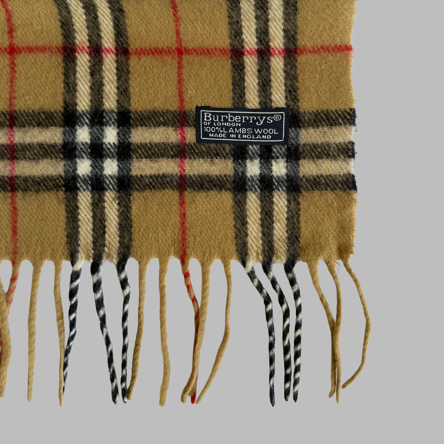 90s Burberry Lambswool Nova Check Scarf
