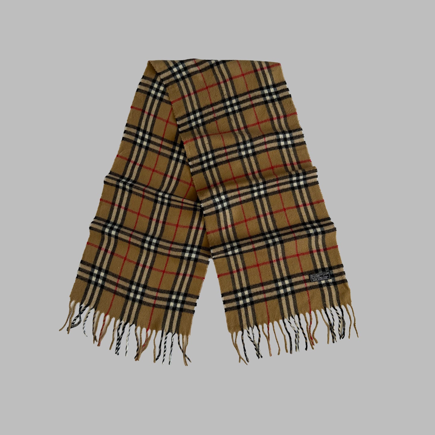 90s Burberry Lambswool Nova Check Scarf