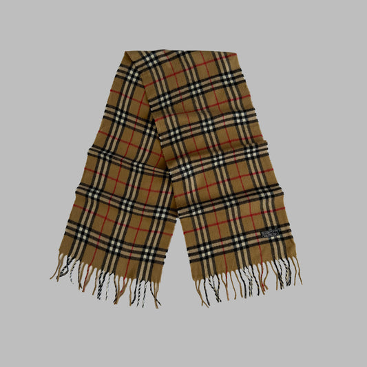 90s Burberry Lambswool Nova Check Scarf