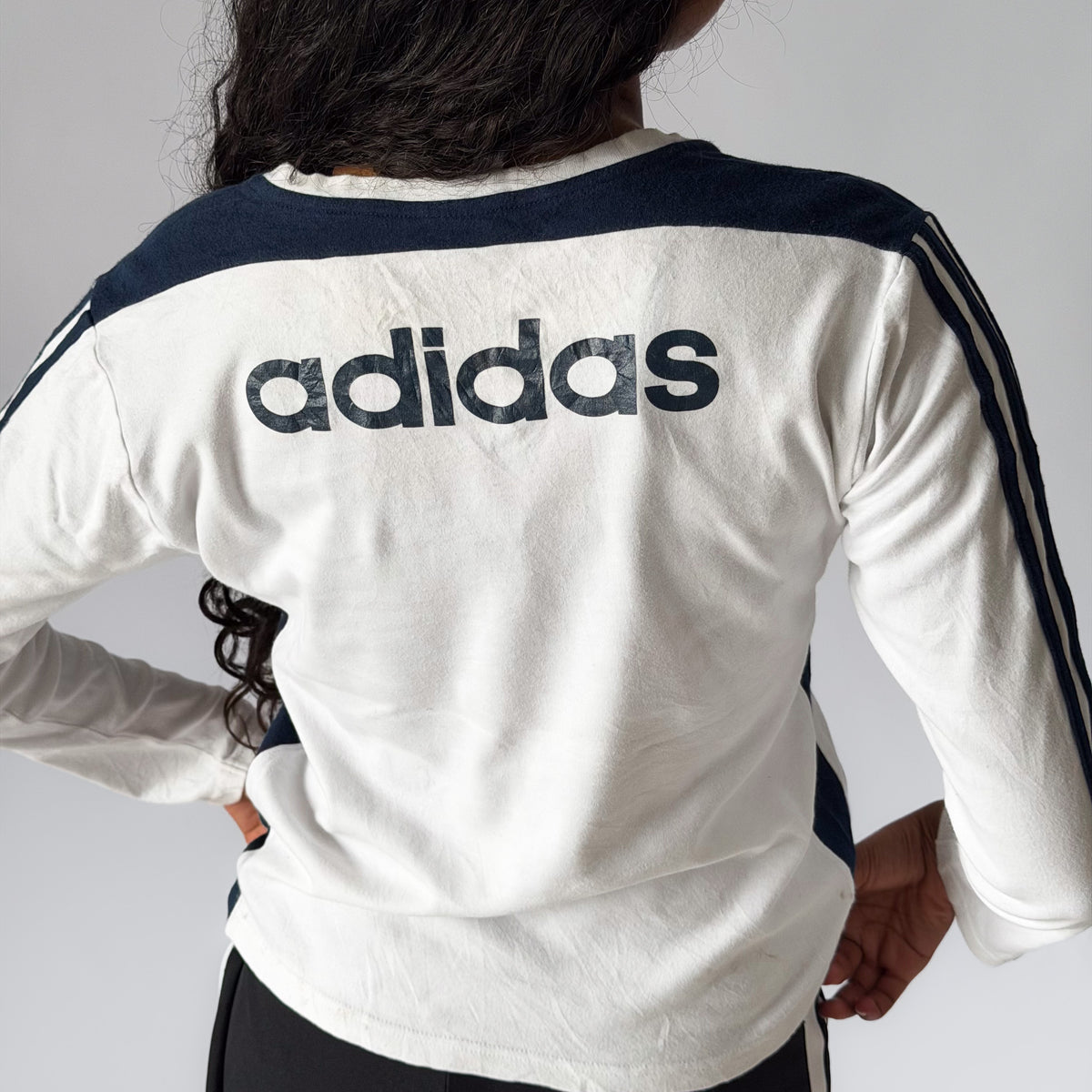 Y2K Adidas Spell Out Long Sleeve - L