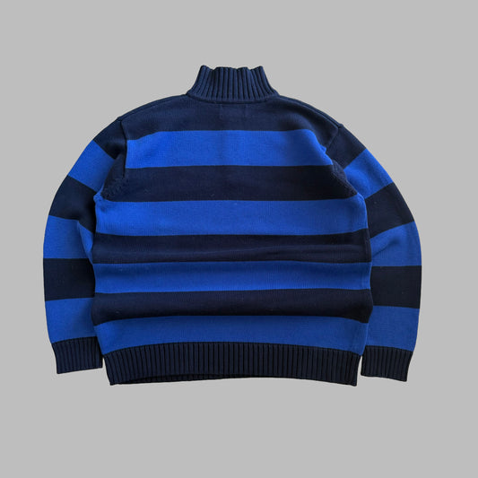 Y2K Polo Ralph Lauren Striped Quarter Zip - M