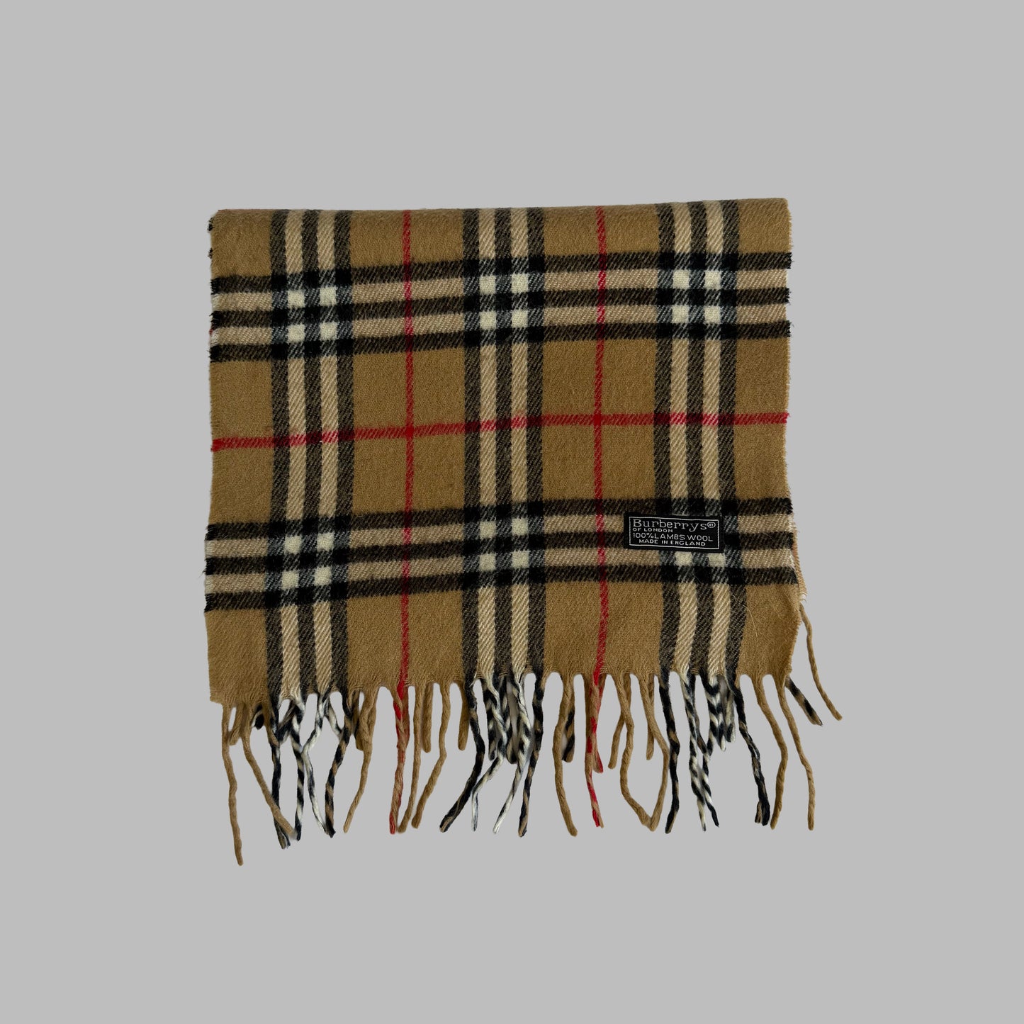 90s Burberry Lambswool Nova Check Scarf