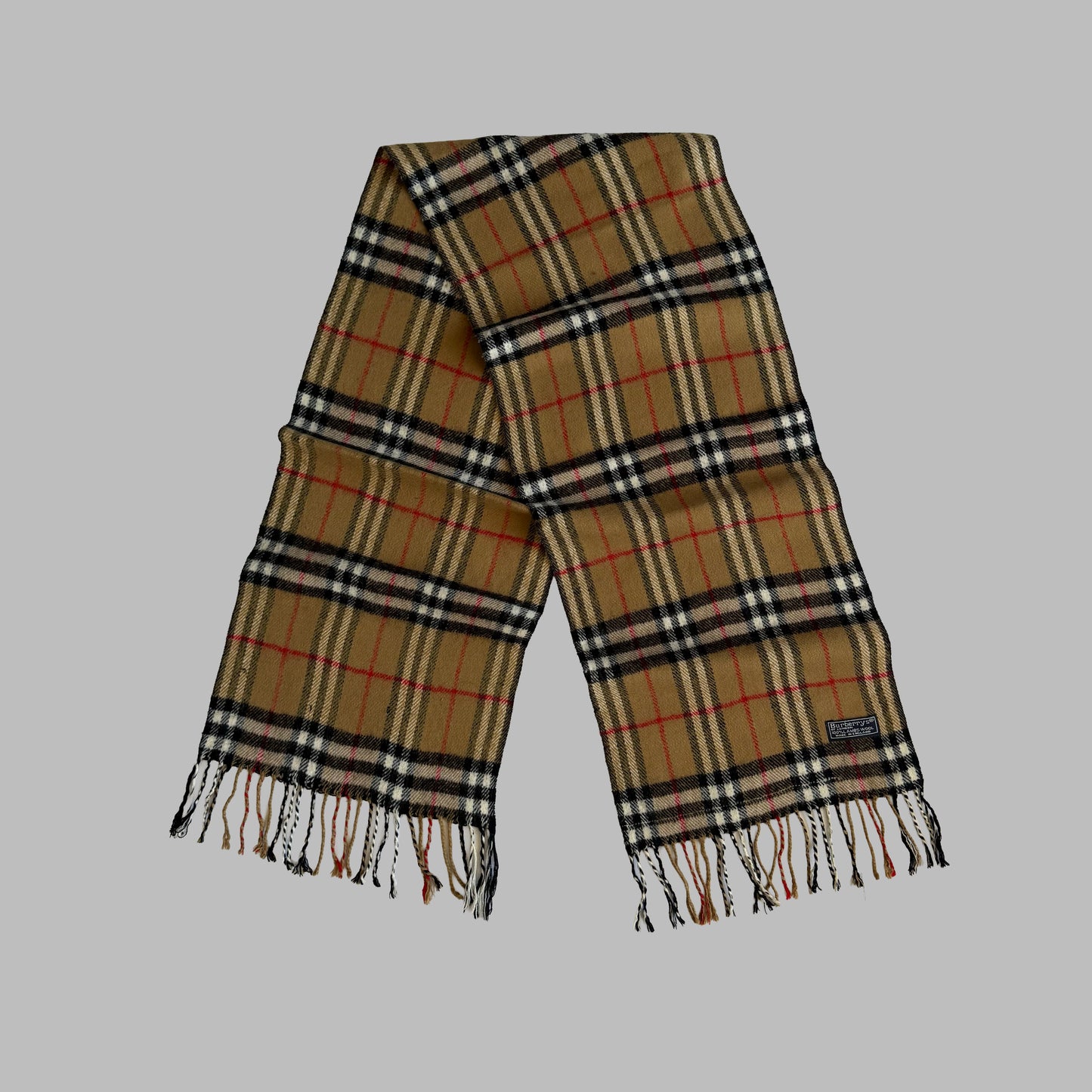 90s Burberry Lambswool Nova Check Scarf